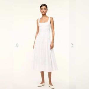 Brand New Never Worn - STAUD - Wells Poplin Dress - White - Size 2